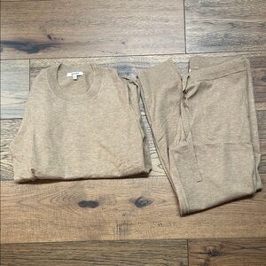 Splendid Beige Knit Sweater and Pants Set